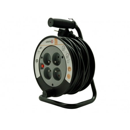 enrouleur de câble électrique ménager HO5VVFgris 15m