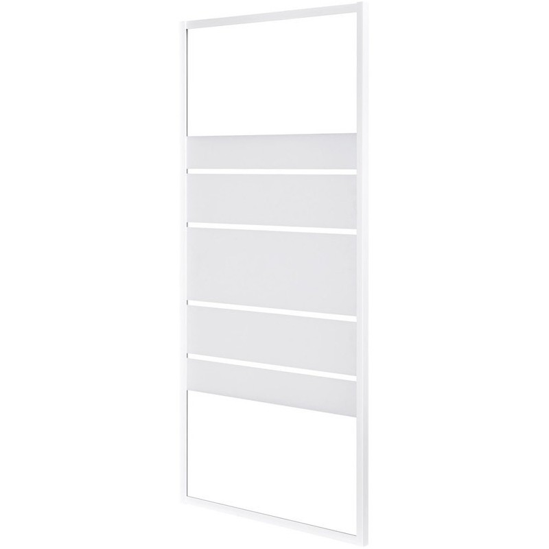 Paroi latérale en verre sérigraphié L.80cm Ep.4 Mm Blanc -  - meilleure qualité