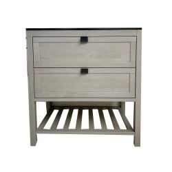 Meuble salle de bains vintage laque gris 80cm -  - meilleure qualité