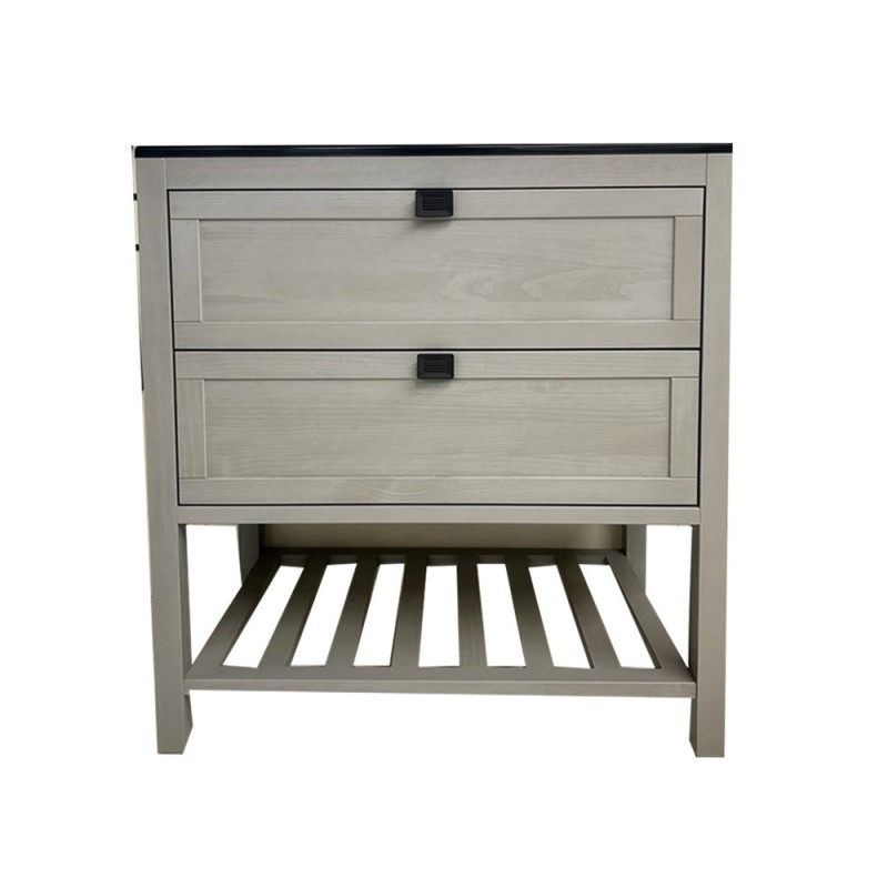 Meuble salle de bains vintage laque gris 80cm -  - meilleure qualité