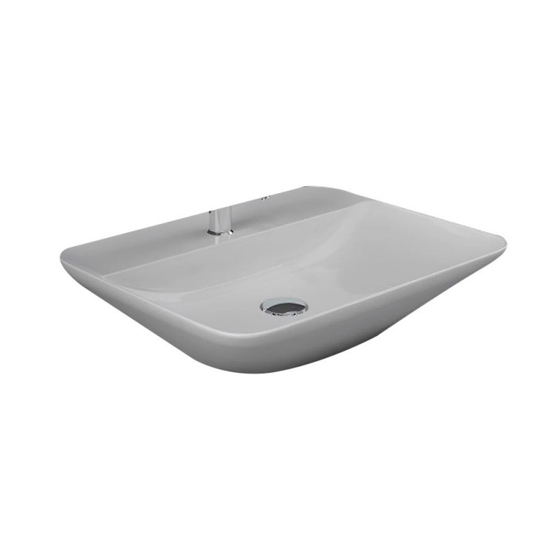 Vasque à poser pré persser variant blanc rectangle 55cm