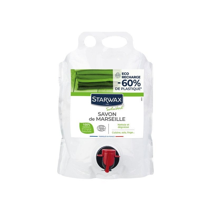 Savon de marseille liquide soluvert ecodetergent recharge 3l -  - meilleure qualité