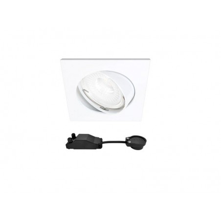 Kit 1 spot à encastrer orientable Clane gu10 4000K carré blanc