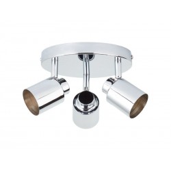 Plafonnier 3 spots Tekla GU10 métal chrome