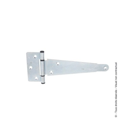 Penture anglaise L300 axe composit en acier zingué H.7 x L.34 x P.9.5 mm blanc