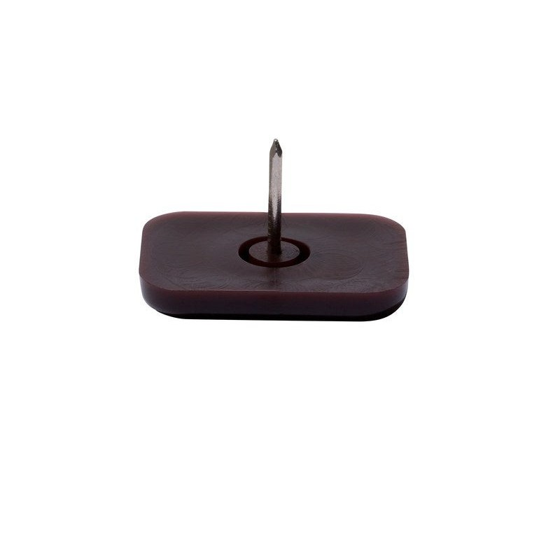Lot de 4 patins polypropylène à clouer marron35x24mm