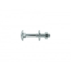 Lot de 4 boulons tête ronde et cou carré acier zinguéL.50 X Diam.5 Mm