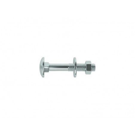 Lot de 4 boulons tête ronde et cou carré acier zinguéL.50 X Diam.5 Mm