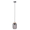 Suspension 1xE27 max 40W métal noir et bois BRILLIANT Giada D.16 cm