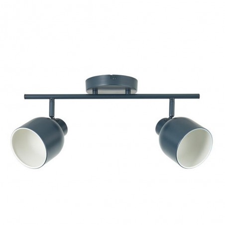 Barre 2 spots TONKA E14 en métal gris-bleu