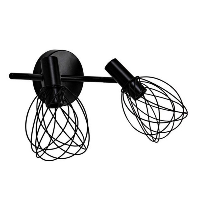 Rampe 2 spots design fer noir mat e14 INSPIRE Merone