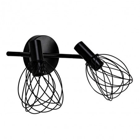 Rampe 2 spots design fer noir mat e14 INSPIRE Merone