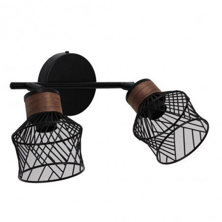 Rampe 2 spotsdesign métal noir e27 INSPIRE Kanel