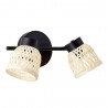 Rampe 2 spots NINONE14metal noir et bambou
