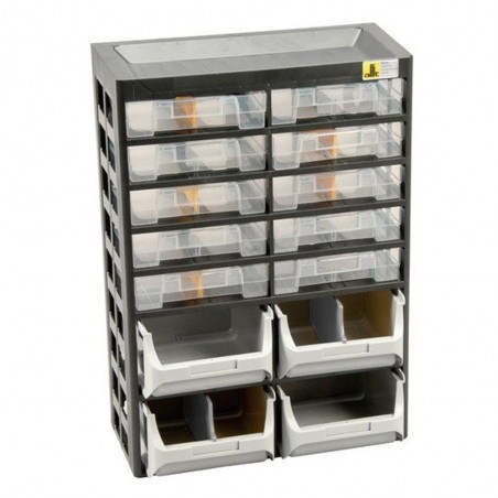 Casier à  vis plastique 10 tiroirs H. 43.5 x l. 30.3 x P. 16.8 cm