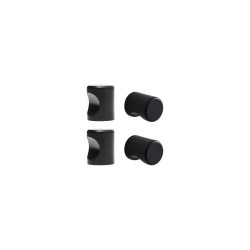 Lot de 4 boutons de meuble Omna noir uni mat