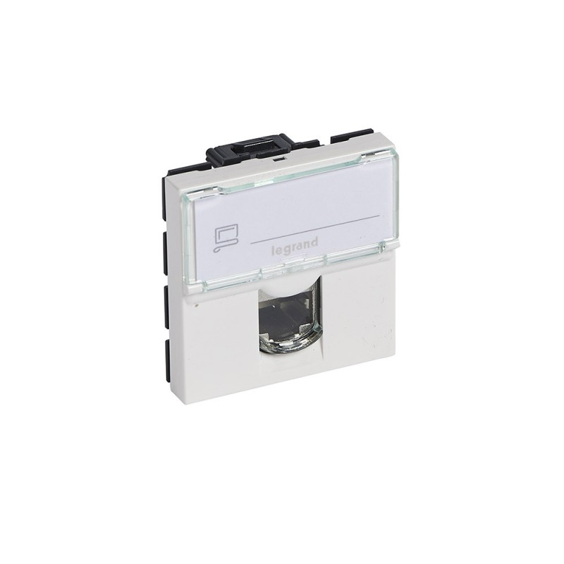 Prise RJ45 catégorie 6 STP blindée Mosaic 2 modules - blanc
