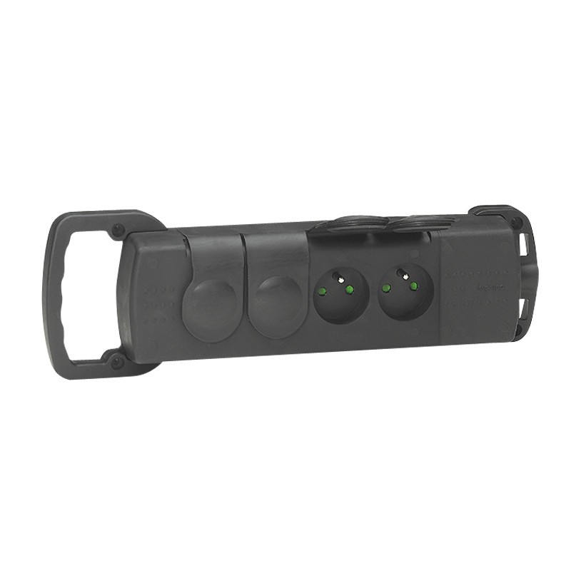 Multiprise 4x2p+t caoutchouc std fr