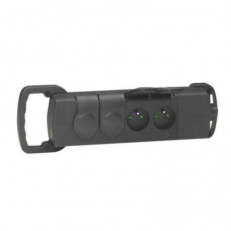 Multiprise 4x2p+t caoutchouc std fr