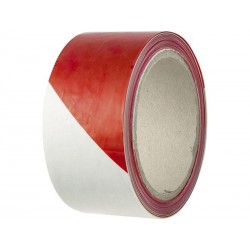 Ruban de signalisation rouge et blanc chantier 100 m en plastique L.100 m x l.50 mm