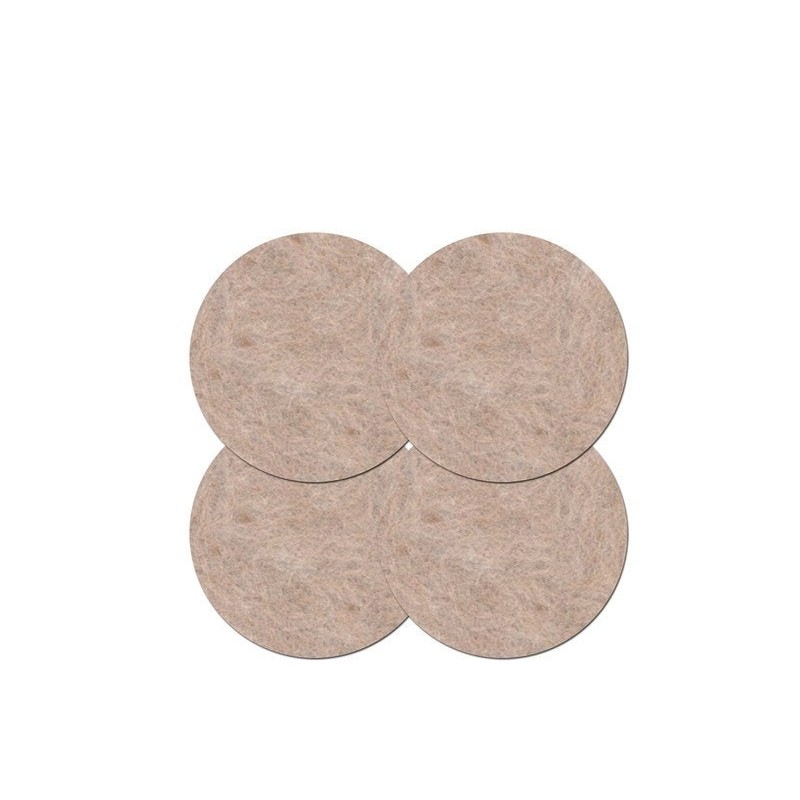 Lot de 4 patins feutre en laine adhésif SCOTCH diam. 50 mm beige