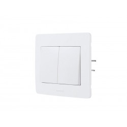 Double interrupteur Va-Et-Vient Complet Debflex Diam2 Blanc