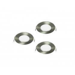 Lot de 3 spots encastrables led intégrée Extraflat IP44 rond Diam. 85 cm acier CCT Inspire