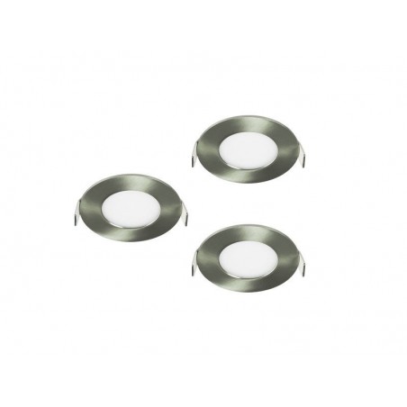 Lot de 3 spots encastrables led intégrée Extraflat IP44 rond Diam. 85 cm acier CCT Inspire