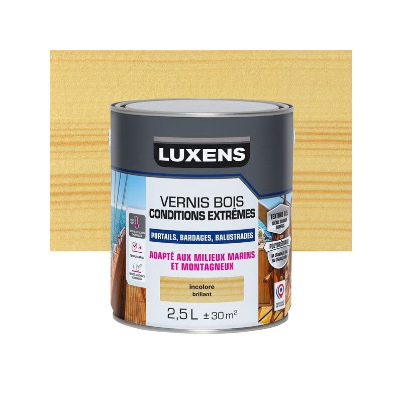 Vernis pour bois extérieur LUXENS Conditions extrà Âªmes incolore brillant 2.5 Litres -  - meilleure qualité