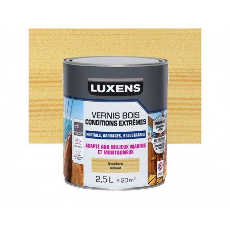 Vernis pour bois extérieur LUXENS Conditions extrà Âªmes incolore brillant 2.5 Litres -  - meilleure qualité