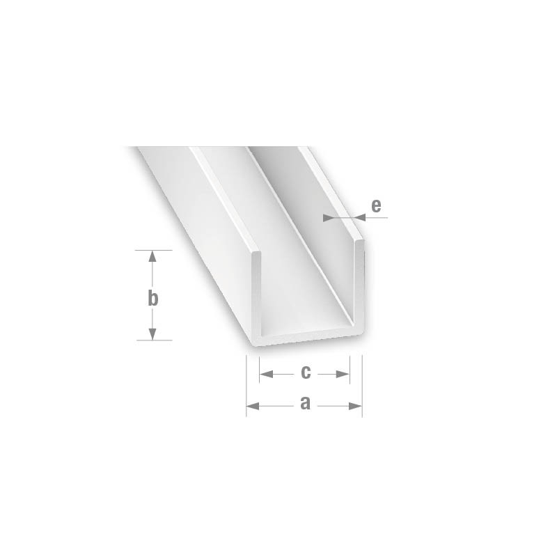 Profilé U PVC blanc 10X12X10X1MM intérieur 10mm1M