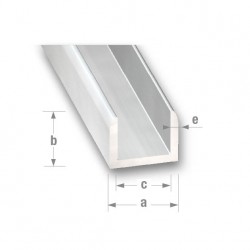 Profilé U alu anodisé incolore ANODISE INCOLORE15X15X15X15 INT.12 1M