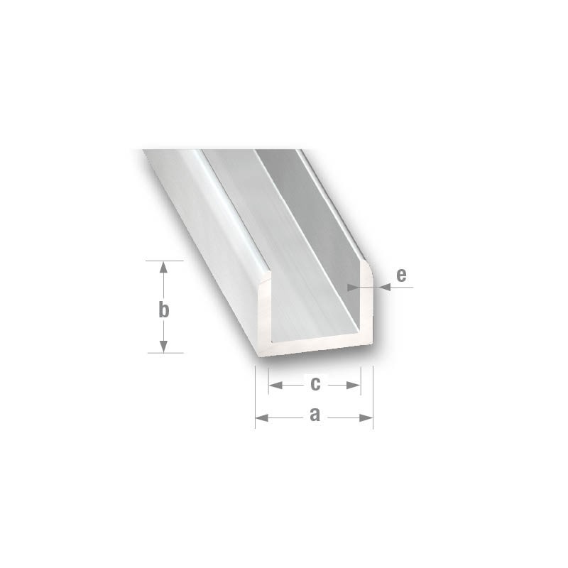 Profilé U alu anodisé incolore ANODISE INCOLORE15X15X15X15 INT.12 1M