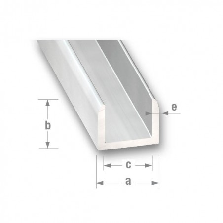 Profilé U alu anodisé incolore ANODISE INCOLORE15X15X15X15 INT.12 1M