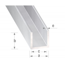 Profilé U alu anodisée incolore 10x129x10x15mm 1m