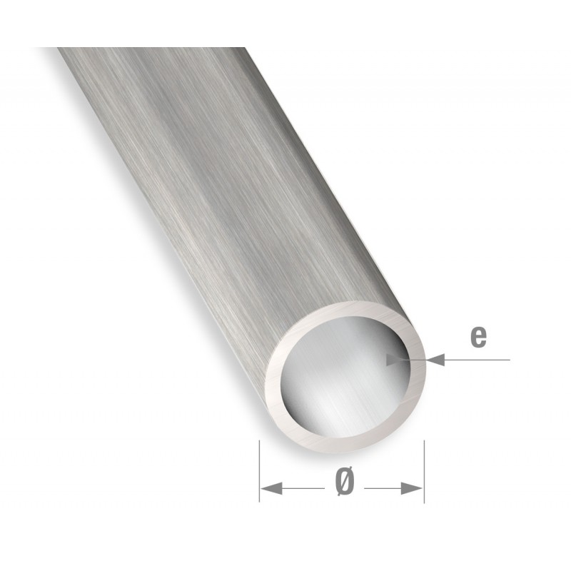 Tube rond alu anodise brosse12mm -1M