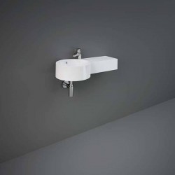 Lavabo rond suspendu RAK-PETIT 77cm rebord gauche