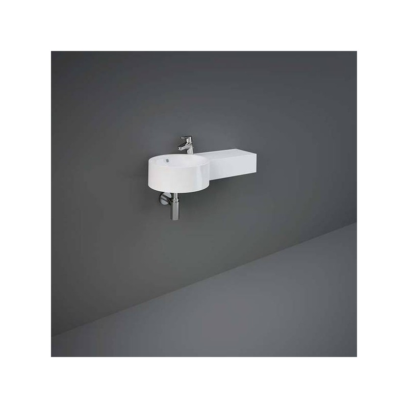 Lavabo rond suspendu RAK-PETIT 77cm rebord gauche