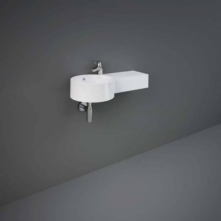 Lavabo rond suspendu RAK-PETIT 77cm rebord gauche