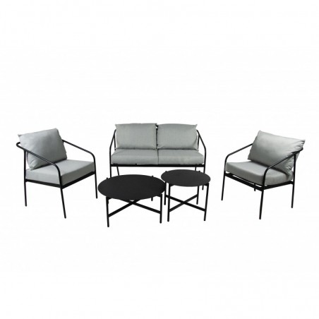 Salon de jardin pour4 personnes BAIKAL en acier anthracite