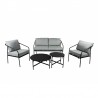 Salon de jardin pour4 personnes BAIKAL en acier anthracite