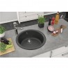 Evier à encastrer 1 bac ronde Mirade gris béton D.50x19cm -  - meilleure qualité