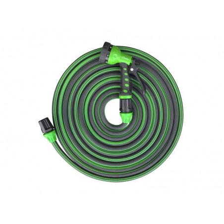 Tuyau extensible polymer D11.5mm 25M + pistolet 8 jets