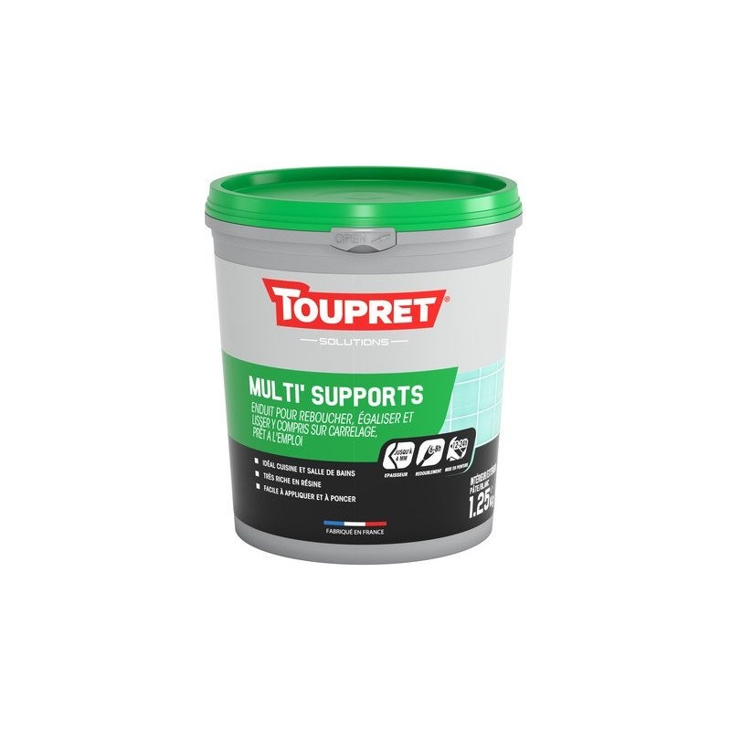 Enduit Multifonction Toupret 1.25 Kg En Pâte Pour Mur - Plafond Intérieur
