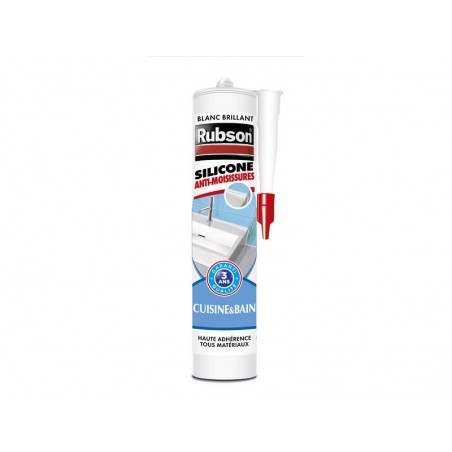 Mastic d'étanchéité cuisine et bain silicone  RUBSON  280 ml blanc -  - meilleure qualité