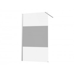 Paroi de douche à l'italienne fixe murale en verre sérigraphié .8 mm chromé remix l.80 cm|Sanifer