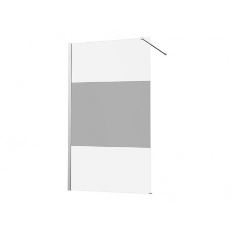 Paroi de douche à l'italienne fixe murale en verre sérigraphié .8 mm chromé remix l.80 cm|Sanifer