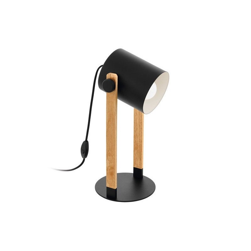 Lampe industriel en bois noir Hornwood