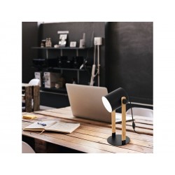 Lampe industriel en bois noir Hornwood | Sanifer