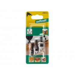 Lot de 3 fraises à  encastrer HSS 6 pans WOLFCRAFT, diamètre 8-12-16 mm | Sanifer